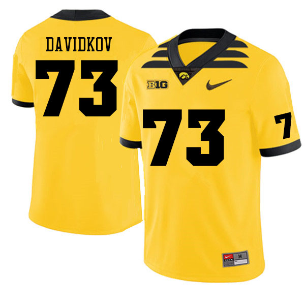 Men #73 David Davidkov Iowa Hawkeyes College Football Jerseys Sale-Gold